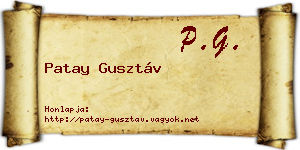 Patay Gusztáv névjegykártya