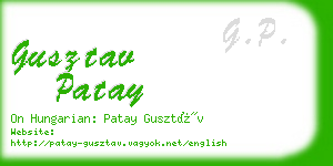 gusztav patay business card